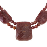 Jay King Strawberry Quartzite Sterling Silver Necklace Pink Nigeria .925